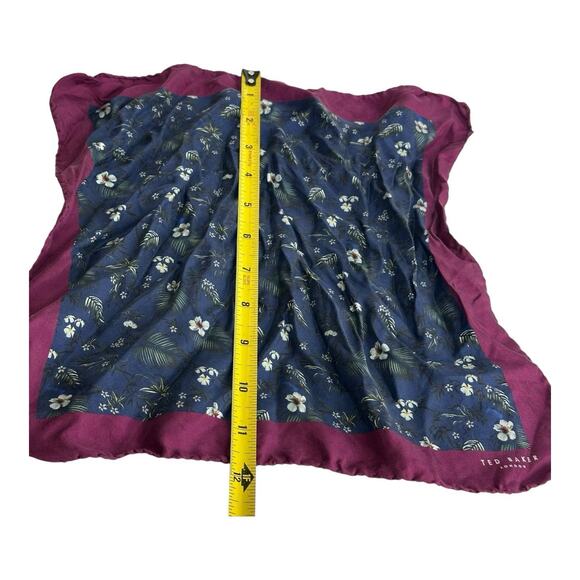 ted baker floral silk pocket square handkerchief - Picture 5 of 11